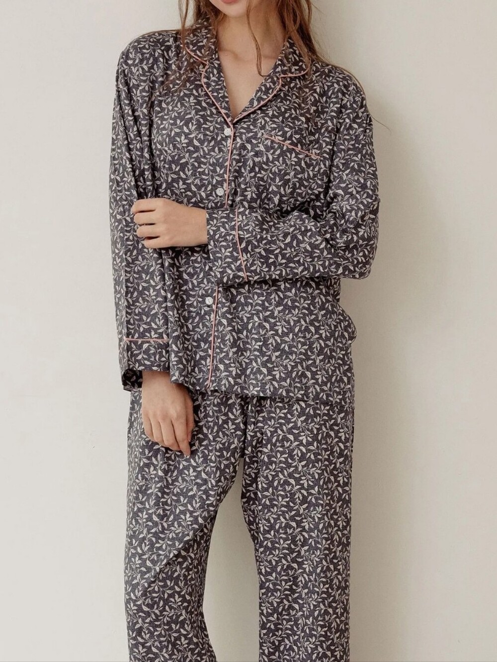 Como XL Sleepwear Set Women's Leopard Print Faux Silk Top + Bottoms